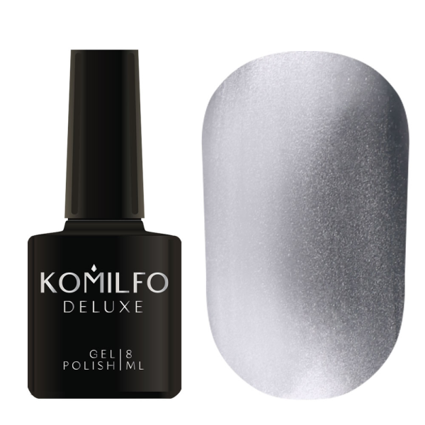 Гель-лак котяче око Komilfo Gel Polish Airy Cat №001, срібло, 8 мл