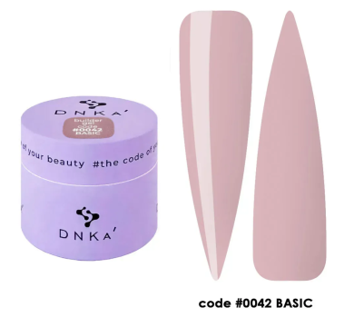 Гель для наращивания DNKa Builder Gel New Formula #0042 Basic, пыльно-розовый, 15 мл