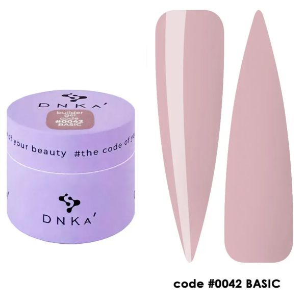 Гель для нарощування DNKa Builder Gel New Formula #0042 Basic, пилово-рожевий, 15 мл