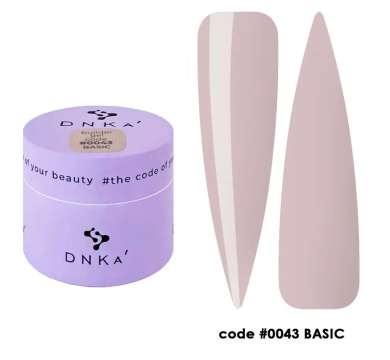 Гель для нарощування DNKa Builder Gel New Formula #0043 Basic, холодний рожево-бежевий, 15 мл