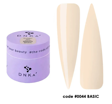 Гель для нарощування DNKa Builder Gel New Formula #0044 Basic, класичний беж, 15 мл