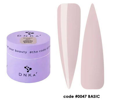 Гель для нарощування DNKa Builder Gel New Formula #0047 Basic, молочно-бежевий, 15 мл
