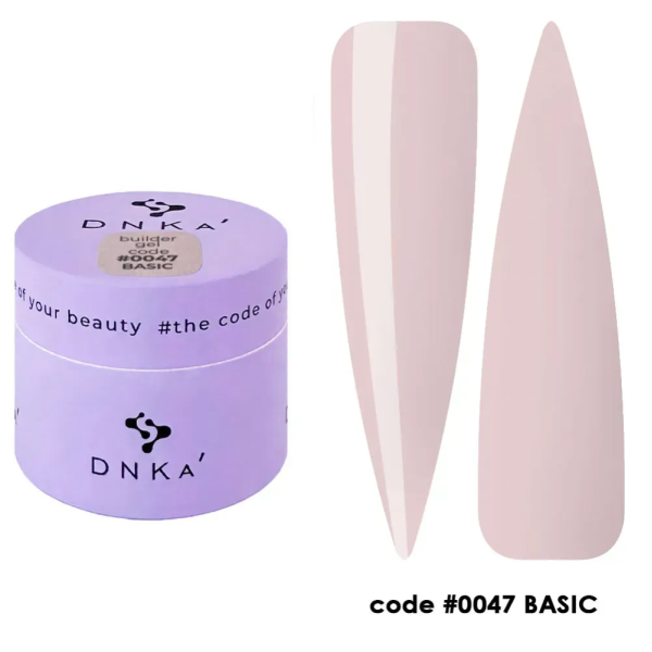 Гель для наращивания DNKa Builder Gel New Formula #0047 Basic, молочно-бежевый, 15 мл