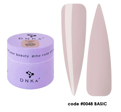 Гель для нарощування DNKa Builder Gel New Formula #0048 Basic, бежево-рожевий, 15 мл