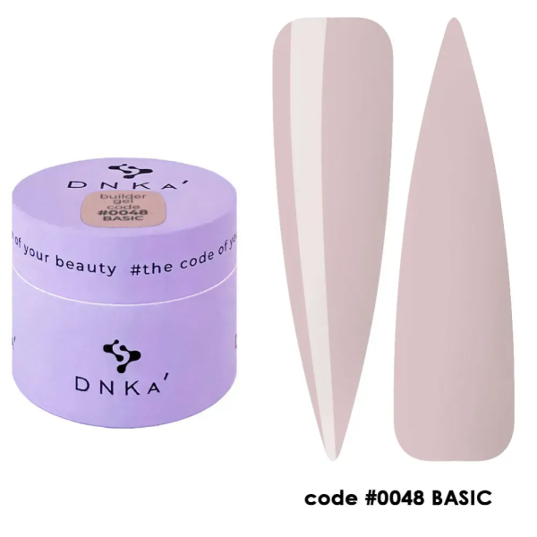 Гель для нарощування DNKa Builder Gel New Formula #0048 Basic, бежево-рожевий, 15 мл