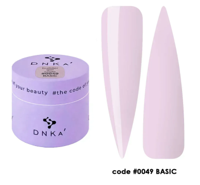 Гель для нарощування DNKa Builder Gel New Formula #0049 Basic, молочно-рожевий, 15 мл