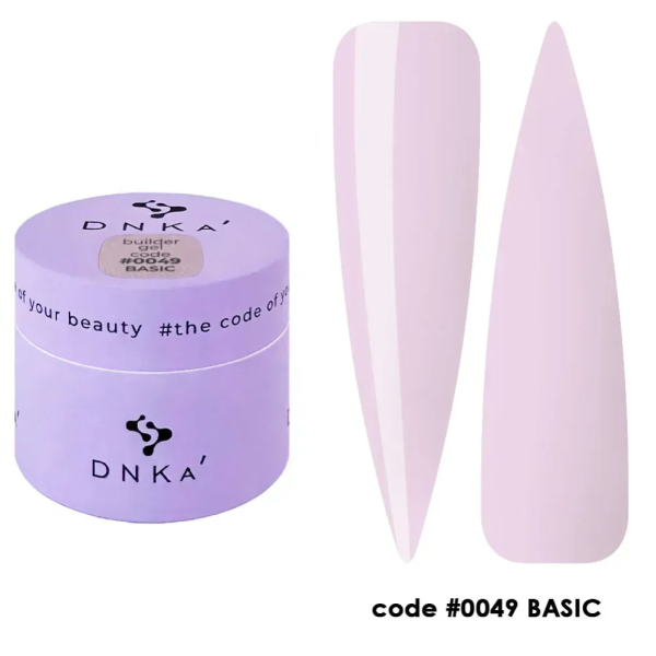 Гель для наращивания DNKa Builder Gel New Formula #0049 Basic, молочно-розовый, 15 мл