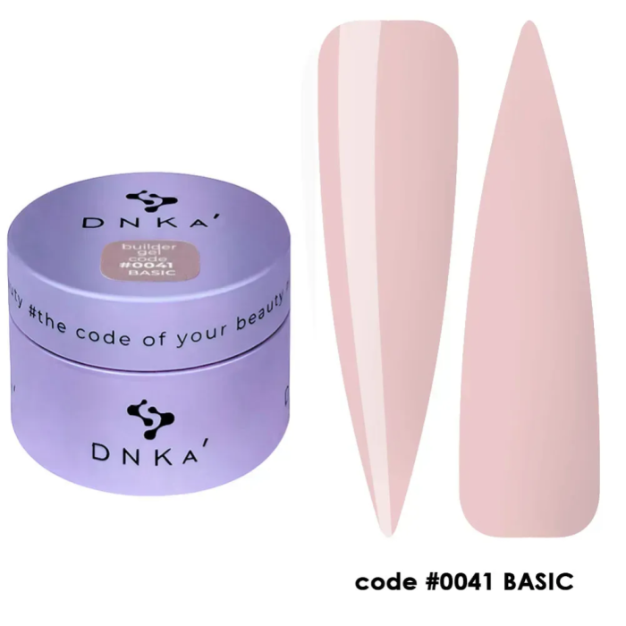 Гель для нарощування DNKa Builder Gel New Formula #0041 Basic, персиковий нюд, 30 мл