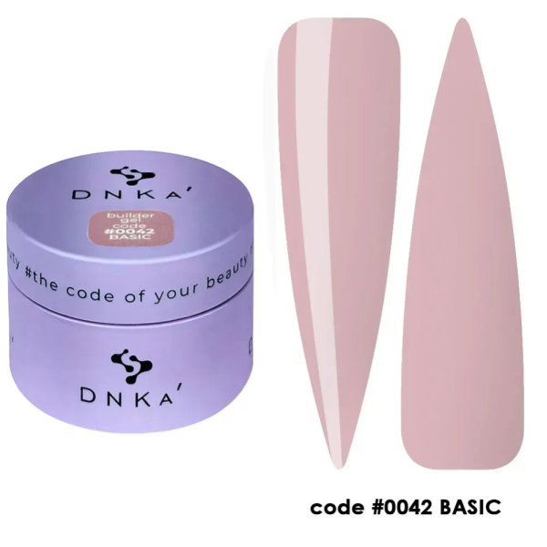 Гель для нарощування DNKa Builder Gel New Formula #0042 Basic, пилово-рожевий, 30 мл