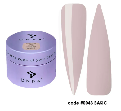 Гель для нарощування DNKa Builder Gel New Formula #0043 Basic, холодний рожево-бежевий, 30 мл