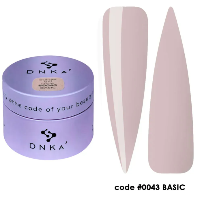 Гель для нарощування DNKa Builder Gel New Formula #0043 Basic, холодний рожево-бежевий, 30 мл