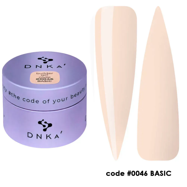 Гель для нарощування DNKa Builder Gel New Formula #0046 Basic, кремово-бежевий, 30 мл