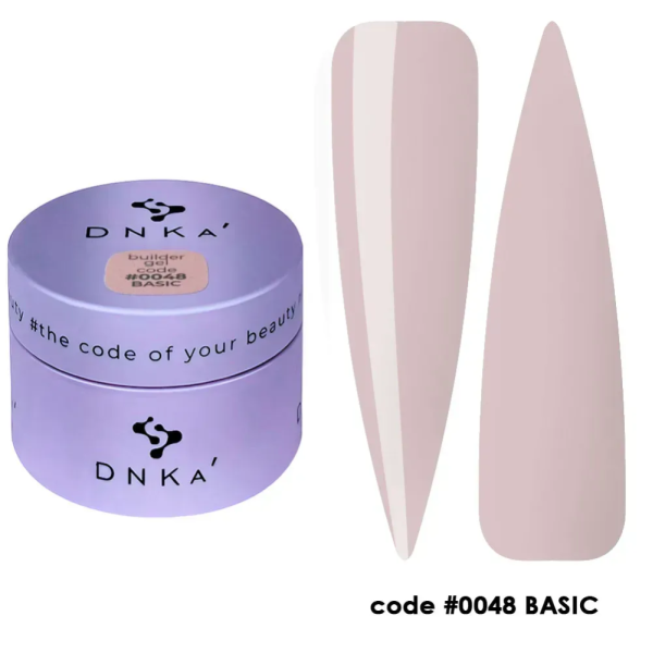 Гель для наращивания DNKa Builder Gel New Formula #0048 Basic, бежево-розовый, 30 мл