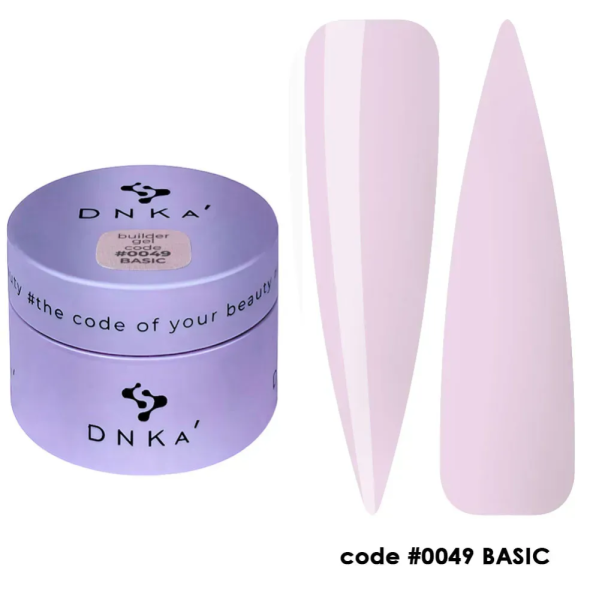 Гель для нарощування DNKa Builder Gel New Formula #0049 Basic, молочно-рожевий, 30 мл