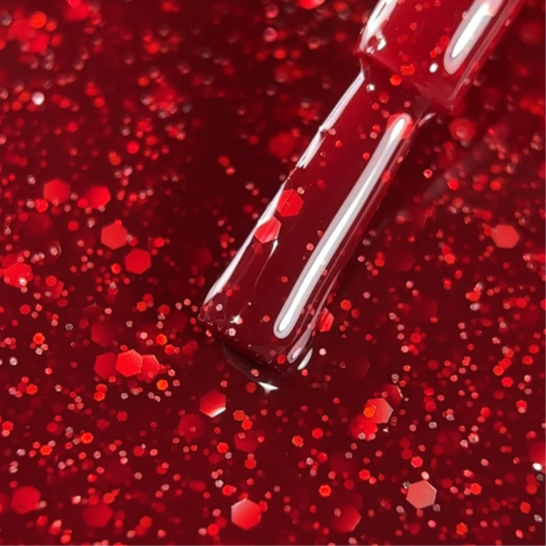 Гель-лак Biblioteka Gel Polish Ruby Red, красный с крупным шиммером, 10 мл