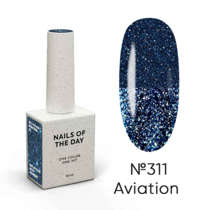 Гель-лак світловідбивний NAILSOFTHEDAY Reflective Gel Polish №311 Aviation, синьо-сірий, 10 мл