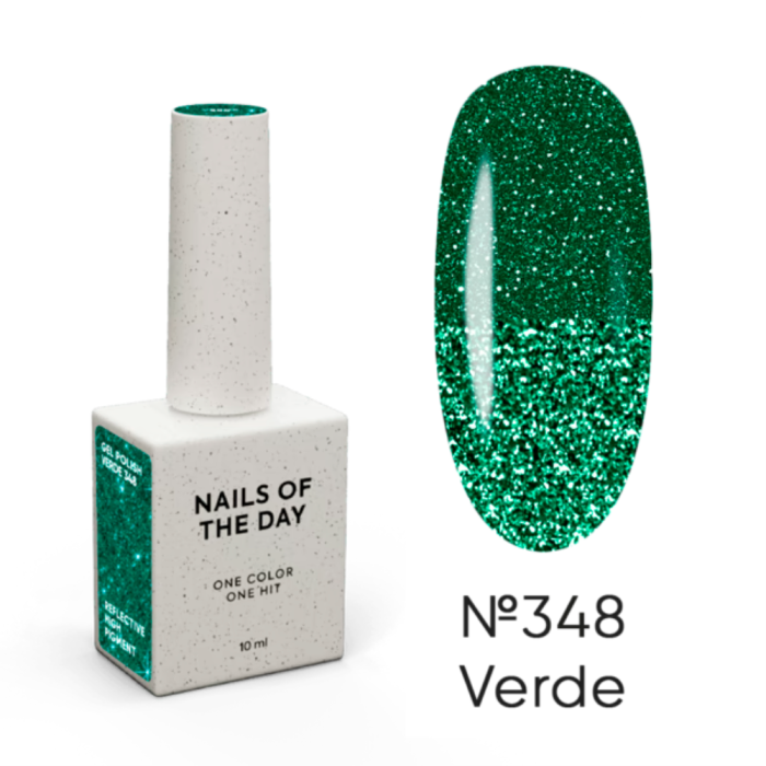Гель-лак светоотражающий NAILSOFTHEDAY Reflective Gel Polish №348 Verde, зеленый, 10 мл