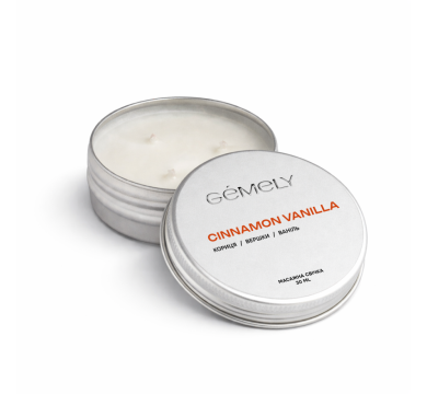 Масажна свічка GEMELY Massage Candle Cinnamon Vanilla, кориця-ваніль, 30 мл