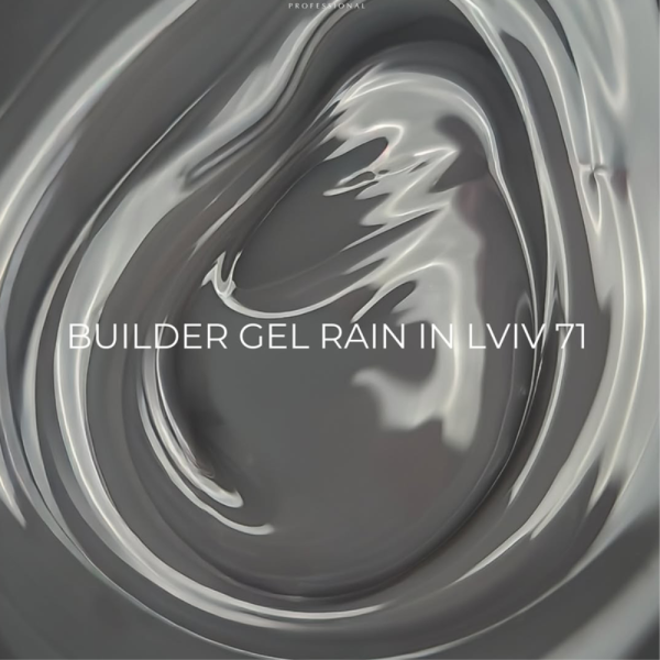 Змінний картридж Edlen Builder Gel Rain In Lviv №71 - гель для нарощування, попелясто-сірий, 15 мл