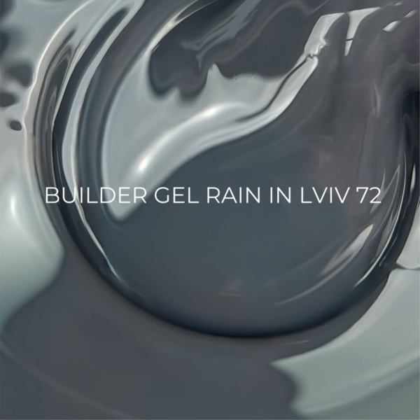 Змінний картридж Edlen Builder Gel Rain In Lviv №72 - гель для нарощування, сталевий сірий, 15 мл