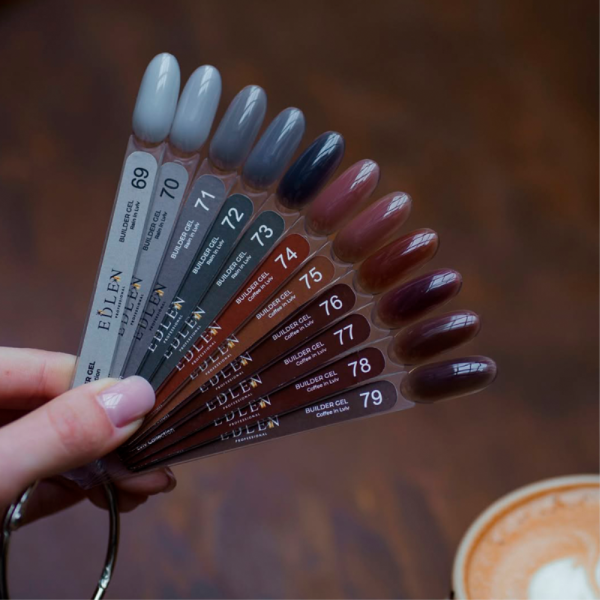 Змінний картридж Edlen Builder Gel Coffee in Lviv №74 - гель для нарощування, коричневий теплий,15 м