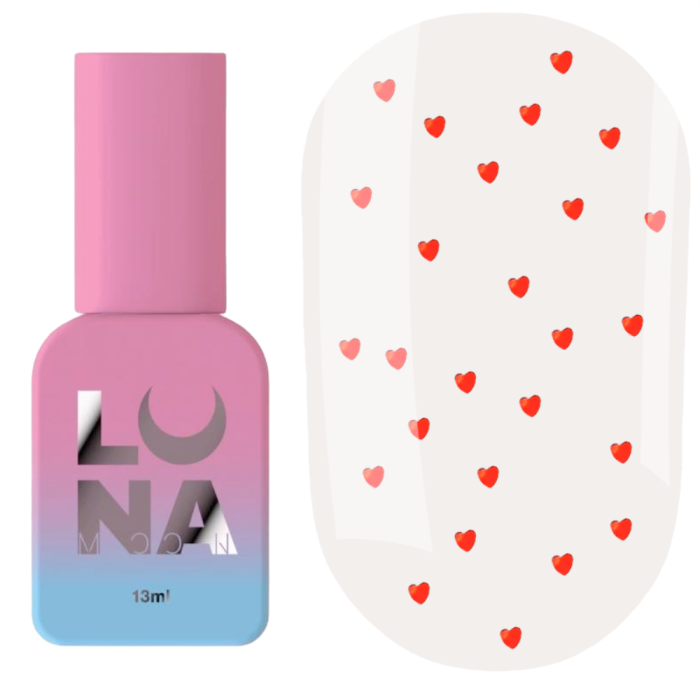 Топ с декоративными сердечками LUNA Top Heartbeat №1, красные, 13 мл
