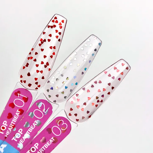 Топ з декоративними серцями LUNA Top Heartbeat №1, червоні, 13 мл