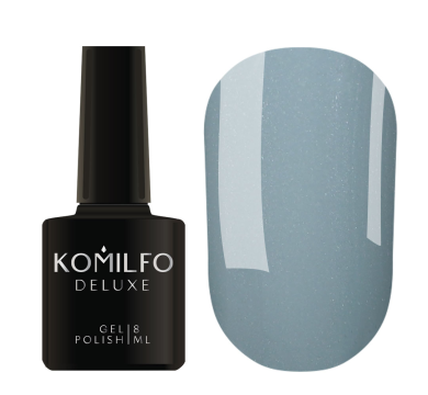 Гель-лак Komilfo Crystal Ice №001, сіро-блакитний з шиммером, 8 мл