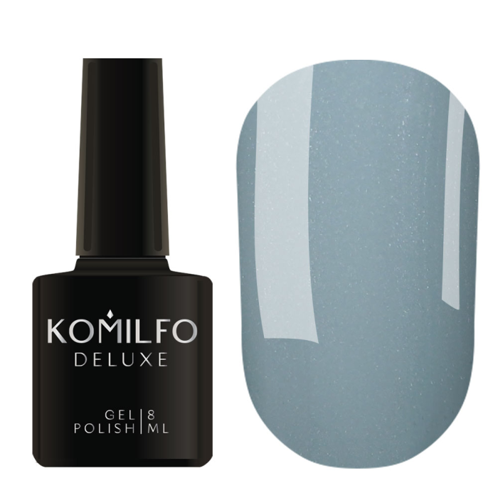 Гель-лак Komilfo Crystal Ice №001, сіро-блакитний з шиммером, 8 мл