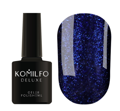 Гель-лак Komilfo Crystal Ice №008, темно-синій із шиммером, 8 мл