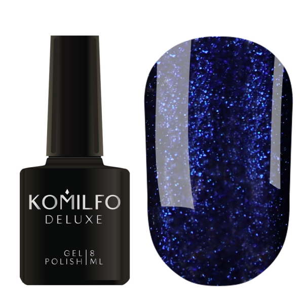 Гель-лак Komilfo Crystal Ice №008, темно-синий с шиммером, 8 мл