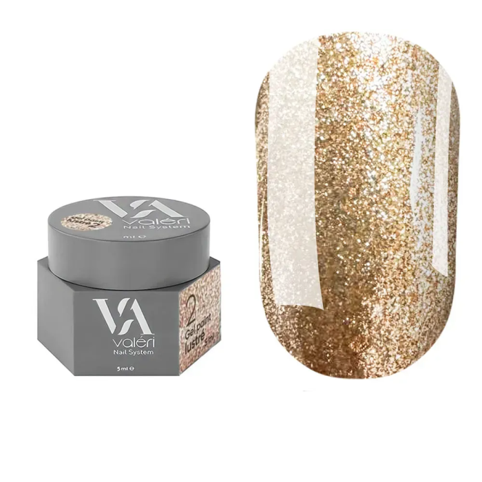Гель-фарба Valeri Gel Paint Lustre New 02, бронза, 5 мл