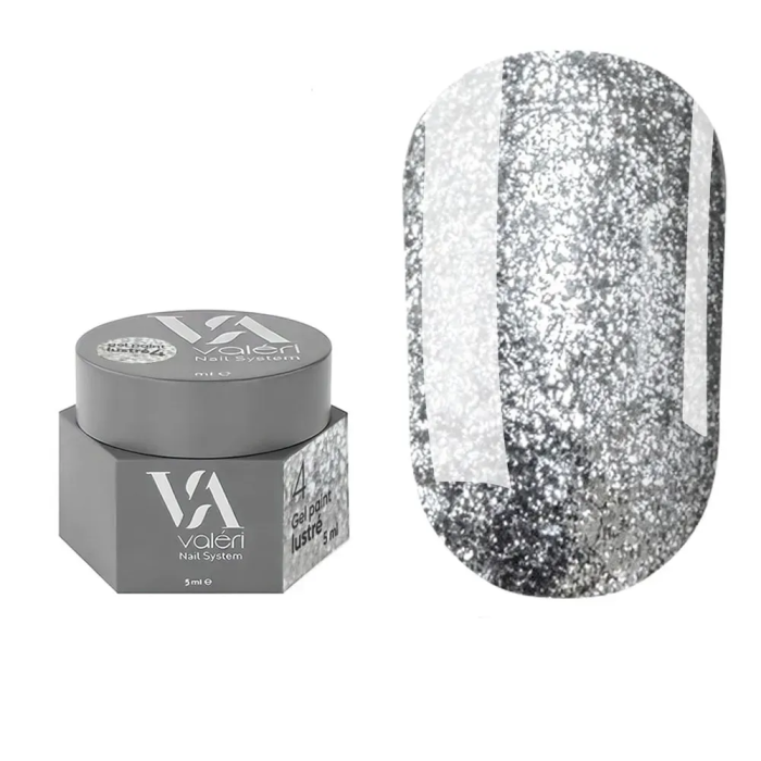 Гель-краска Valeri Gel Paint Lustre New №04, серебро, 5 мл