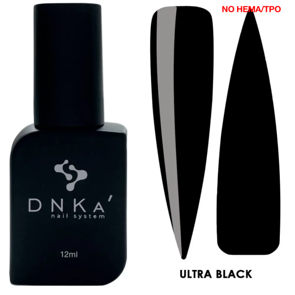 Гель-лак DNKa Gel Polish New Formula Ultra Black, чорний, 12 мл