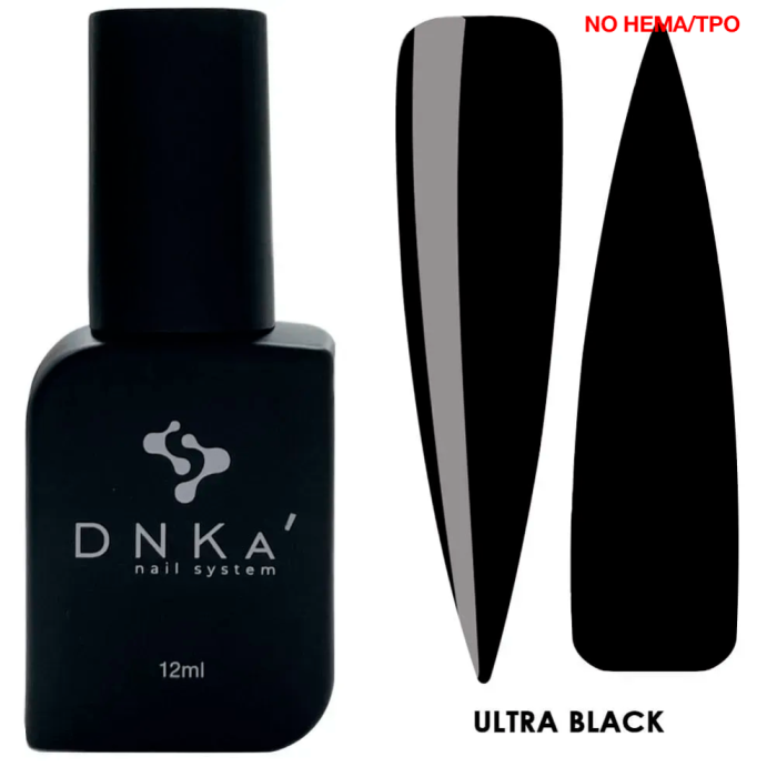 Гель-лак DNKa Gel Polish New Formula Ultra Black, чорний, 12 мл