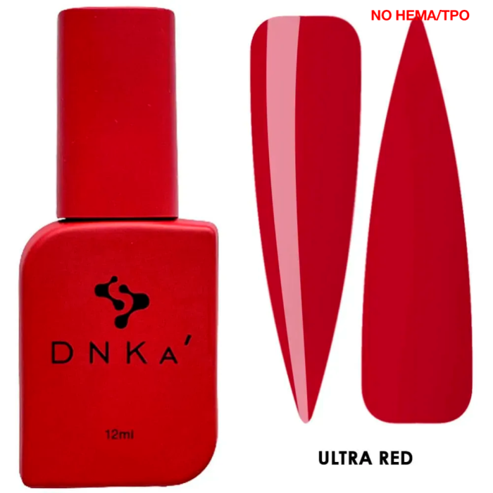 Гель-лак DNKa Gel Polish New Formula Ultra Red, червоний, 12 мл