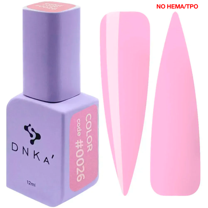 Гель-лак DNKa Gel Polish Color New Formula #0026, розово-персиковый, 12 мл
