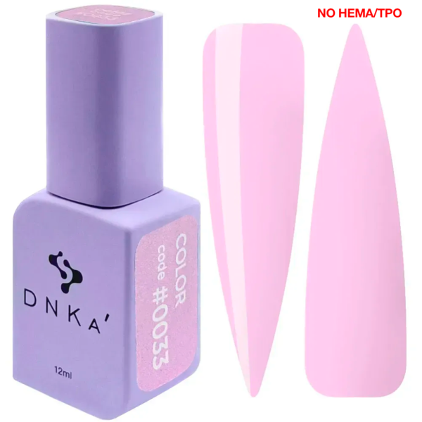 Гель-лак DNKa Gel Polish Color New Formula #0033, пудрово-рожевий, 12 мл