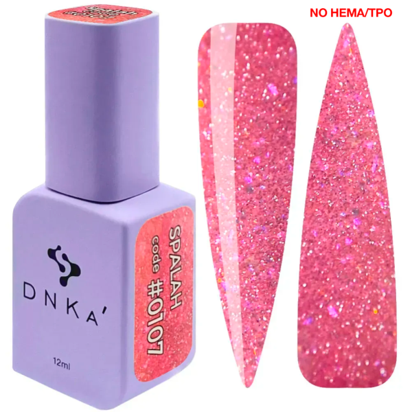 Гель-лак DNKa Gel Polish Spalah New Formula #0107 світловідбівний, персиковий, 12 мл