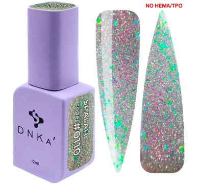 Гель-лак DNKa Gel Polish Spalah New Formula #0110 світловідбівний, сріблясто-зелений, 12 мл