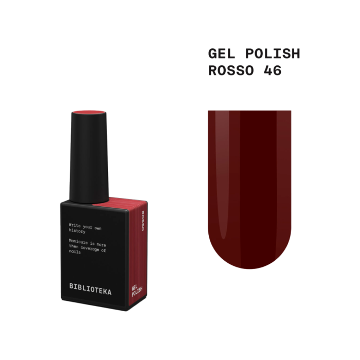 Гель-лак Biblioteka Gel Polish №46 Rosso, теплый красный, 10 мл