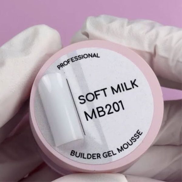 Гель моделирующий Molekula Builder Gel Mousse MB201 Soft Milk, молочный, 15 мл