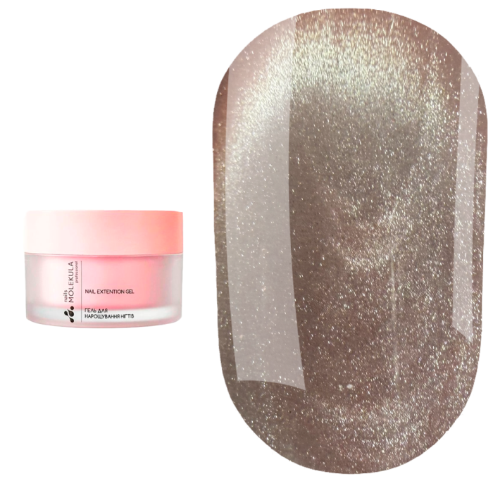 Гель моделюючий Molekula Magnetic Muse Gel ММ01 Pink Aura, бежево-рожевий, 15 мл