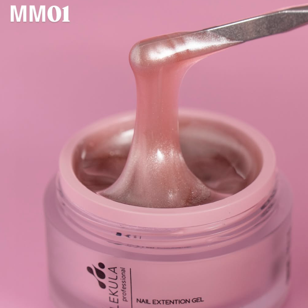 Гель моделюючий Molekula Magnetic Muse Gel ММ01 Pink Aura, бежево-рожевий, 15 мл