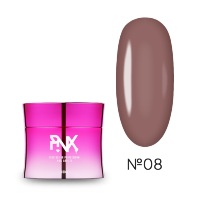Pinx Builder gel I Love Nude №008 - конструирующий гель, насыщенный нюд, 30 мл