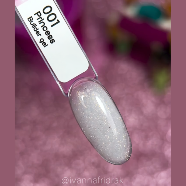 Гель моделюючий Pinx Builder Gel Princess №001, білий з шиммером, 30 мл