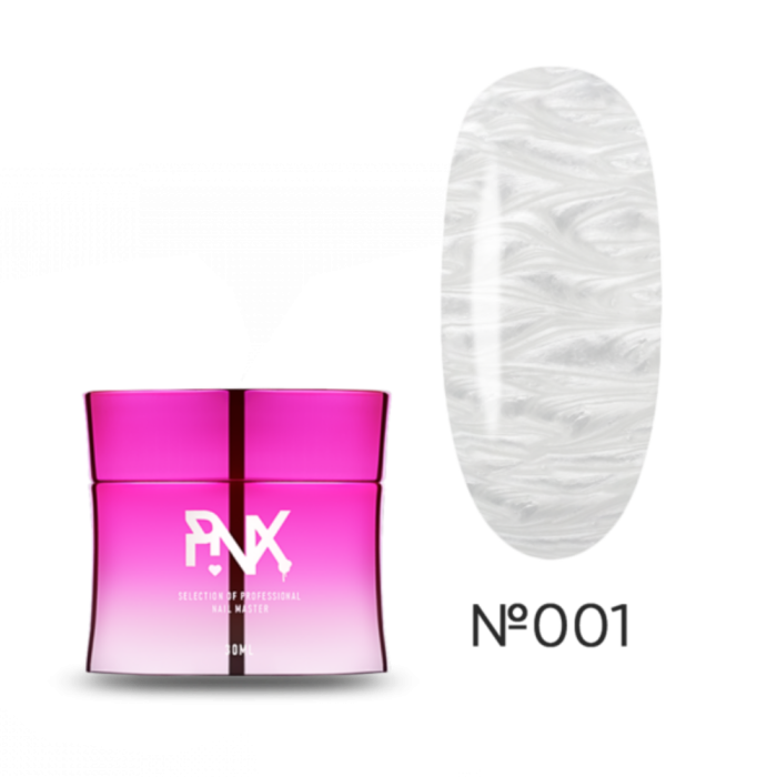 Гель моделирующий Pinx Builder Gel Shelbi №001, белый перламутровый, 30 мл