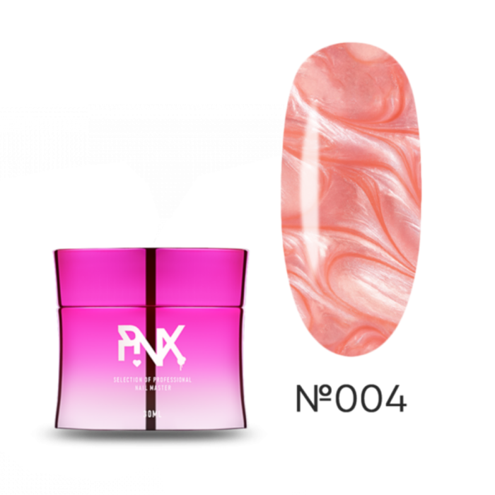 Гель моделирующий Pinx Builder Gel Shelbi №004, персиковый перламутровый, 30 мл