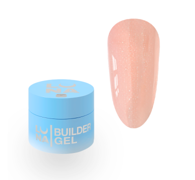 Гель для наращивания LUNA Shimmer Gel №01, нежно-розовый с шиммером, 15 мл