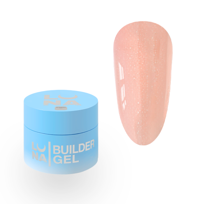 Гель для нарощування LUNA Shimmer Gel №01, ніжно-рожевий із шиммером, 15 мл